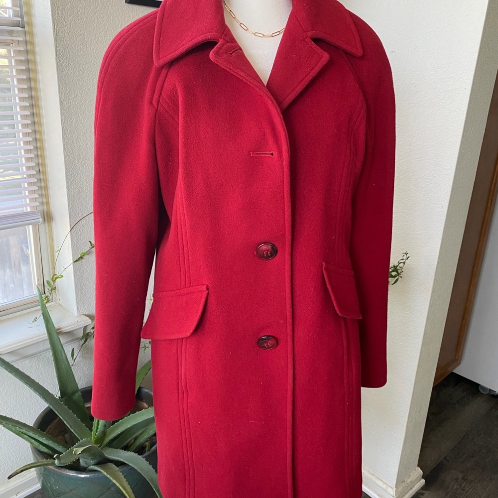 London Fog Women's Red Pea Coat